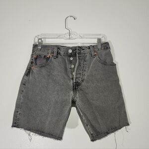 Women's Levi's 501 Cut Off Button Fly Charcoal Denim Shorts